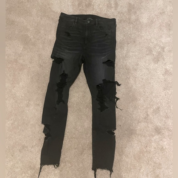 American Eagle Outfitters black ripped jeans - Picture 1 of 2
